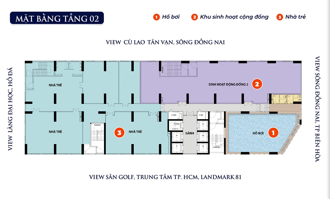 Mặt bằng tầng 2 dự án Bcons Avenue Bình Thắng