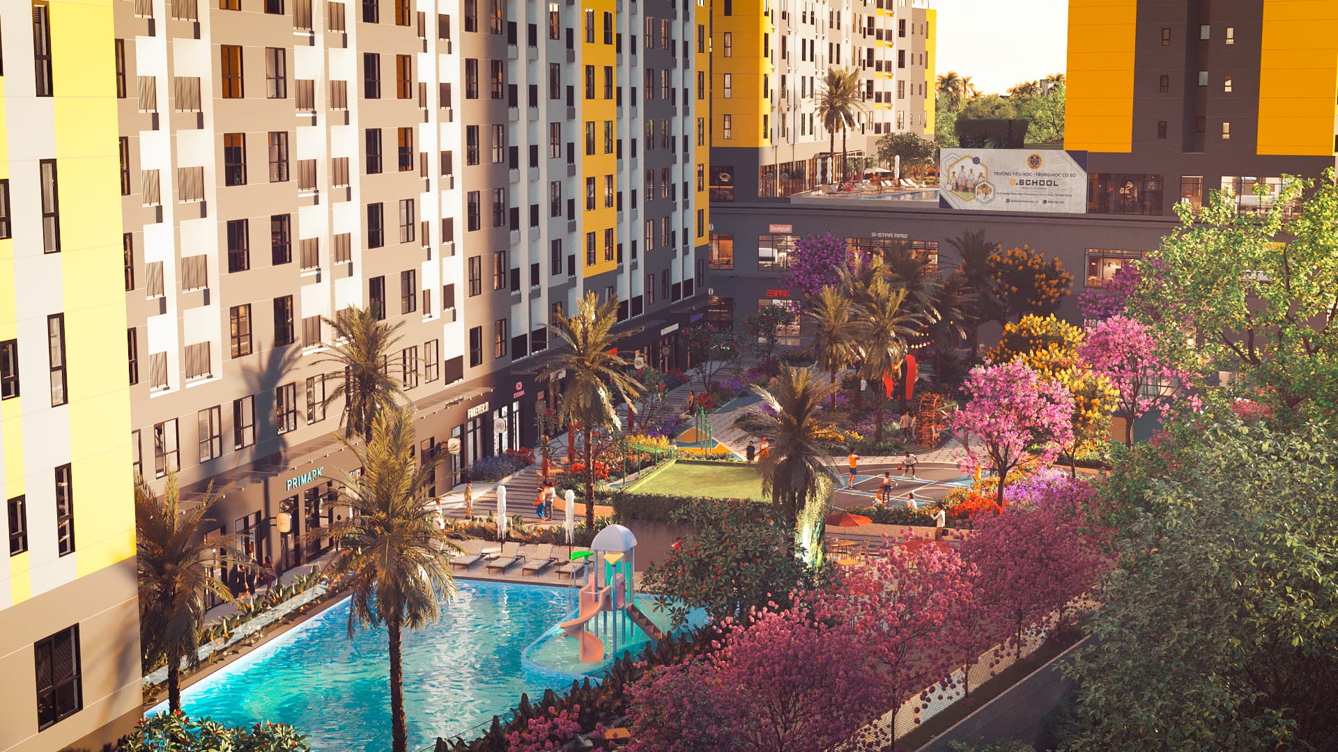 BCONS SOLARY 21 Phối cảnh khuôn viên nội khu Bcons Solary