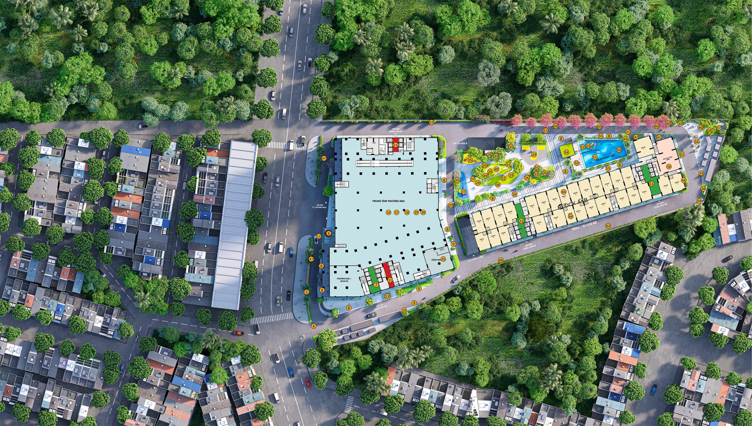 BCONS SOLARY 19 Mặt bằng tiện ích Bcons Solary