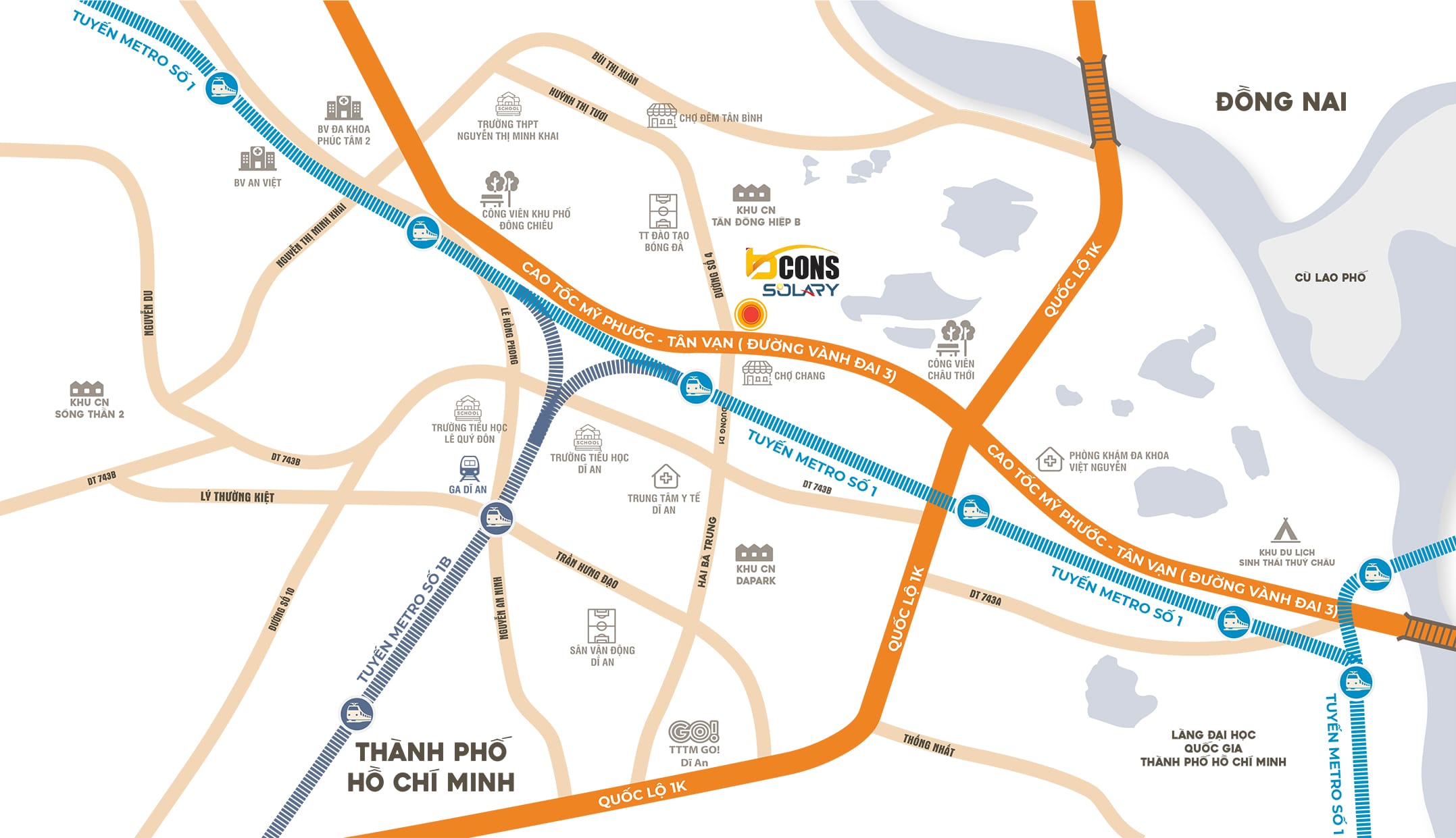 BCONS SOLARY 12 Vị trí dự án Bcons Solary