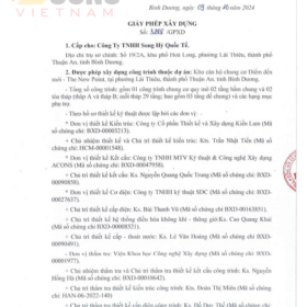 Pháp lý Bcons NewSky - Giấy phép xây dựng