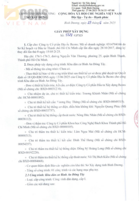 Pháp lý dự án Bcons Center City - Giấy phép Xây dựng