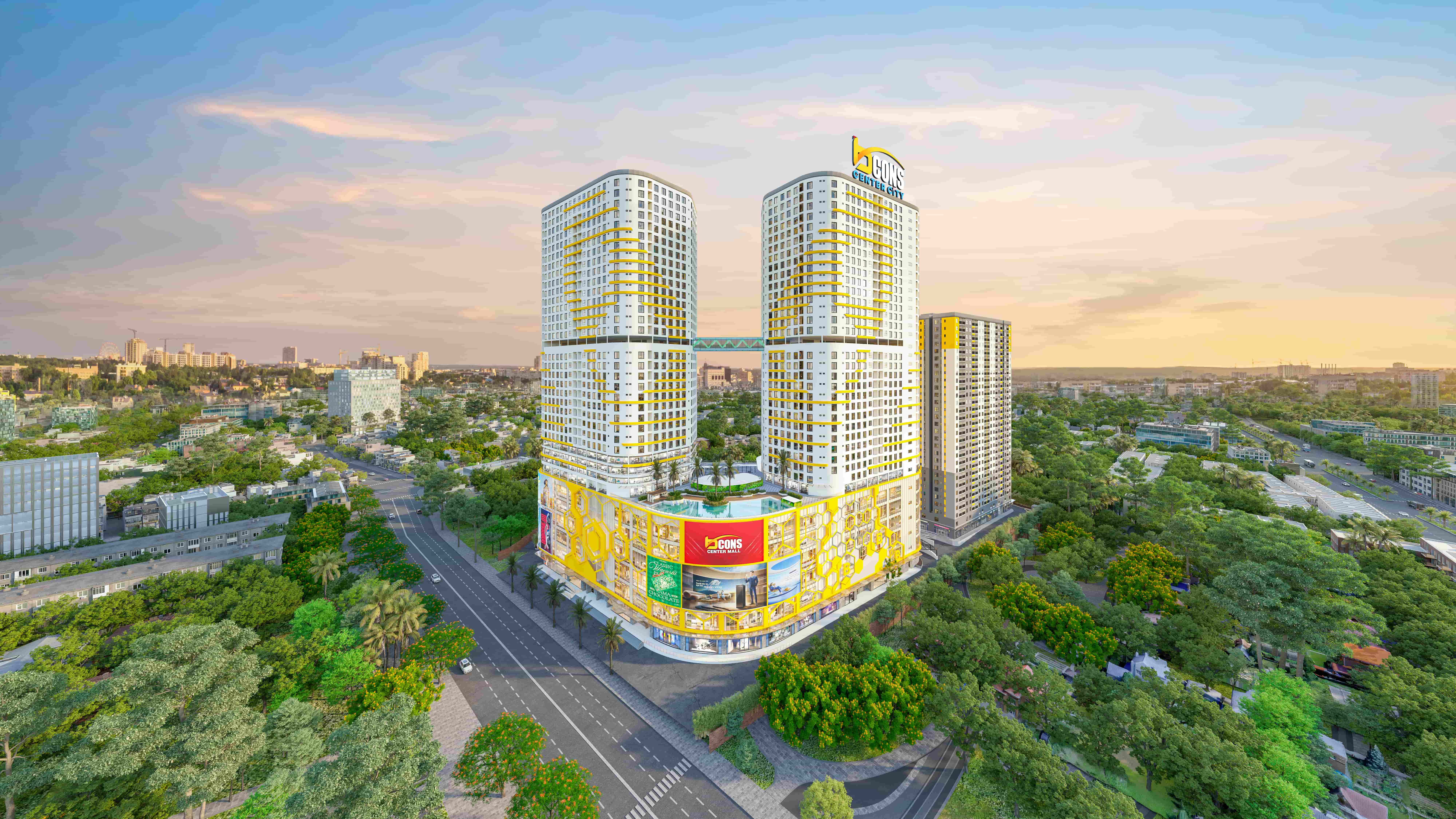 BCONS CENTER CITY 1 Bcons Center City giá bán bao nhiêu. Phối cảnh dự án Bcons Center City
