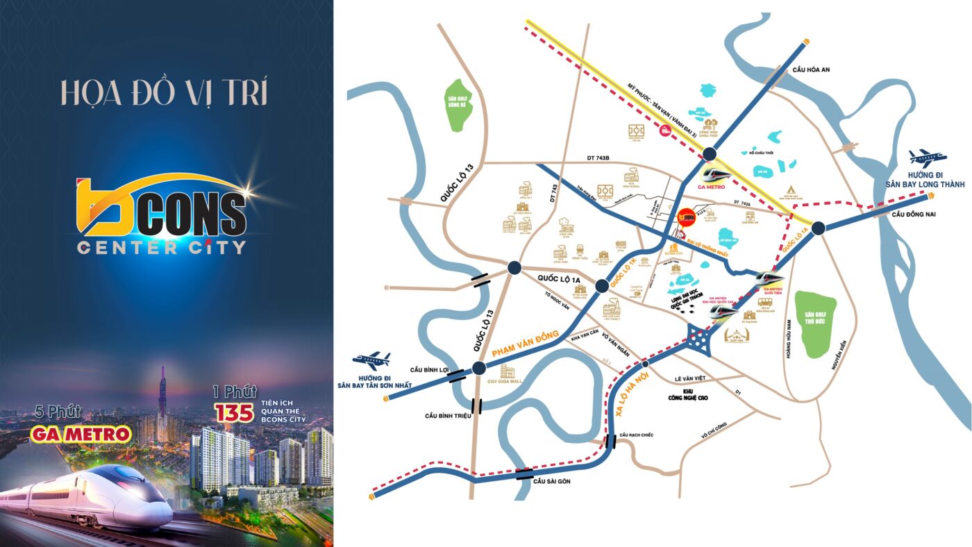 Họa đồ vị trí dự án căn hộ Bcons Center City